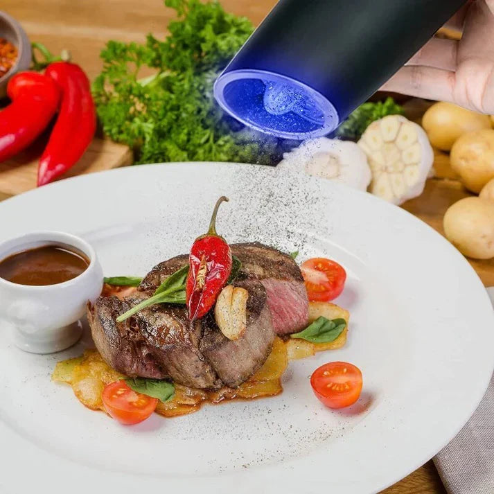 USB Rechargeable Electric Salt and Pepper Grinder with Automatic Dispense