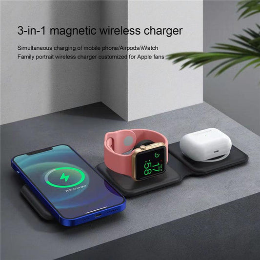 3-in-1 Universal Foldable Magnetic Wireless Charger