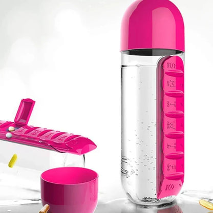 2-in-1 Pill Organizer with 600ml Bottle
